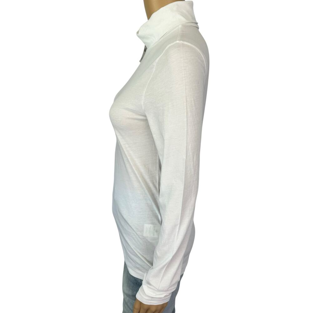 NWT J. Crew Tissue Turtleneck Top White Long Sleeve Lightweight Classic Size S - Picture 8 of 13
